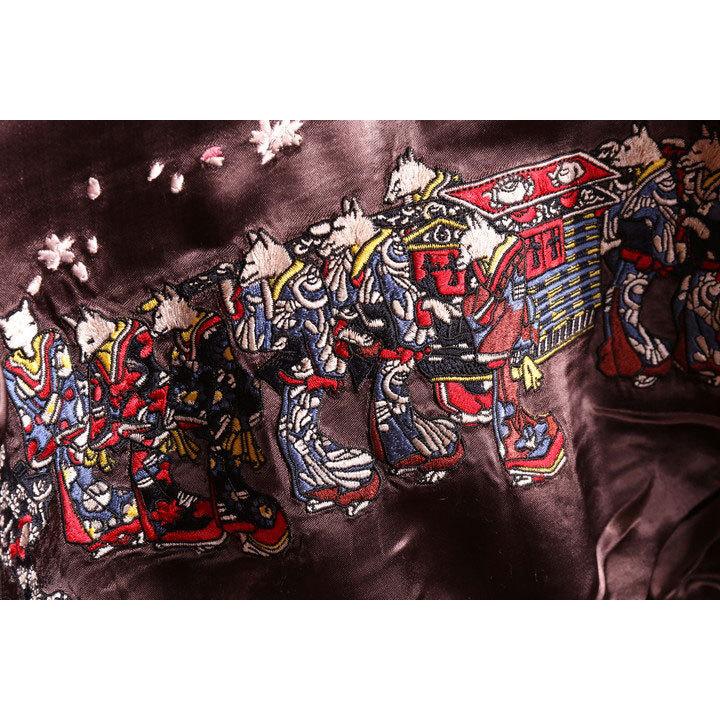 花旅楽団SCRIPT 狐の嫁入り 刺繍 和柄スカジャン SSJ-511 スクリプト