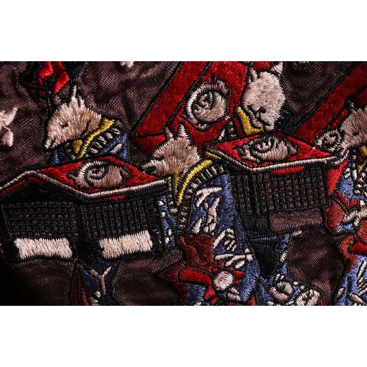 花旅楽団　狐の嫁入り　和柄刺繍　スカジャン 楽天市場】月と狐刺繍スカジャン SKJ-003 SCRIPT花旅楽団(スクリプト