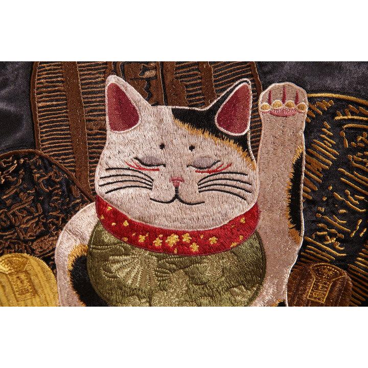 花旅楽団SCRIPT 招き猫 刺繍 和柄スカジャン SSJ-514ジャケット