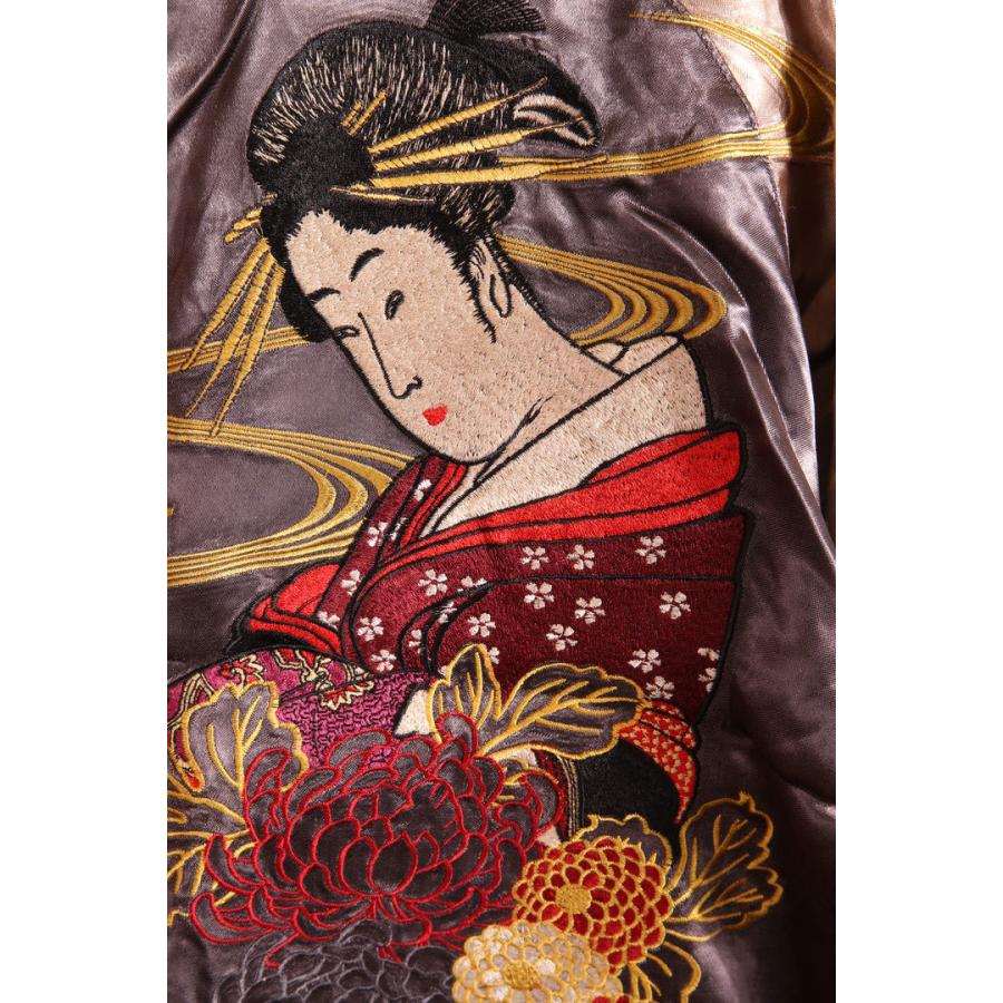 花旅楽団SCRIPT 芸者 刺繍 和柄スカジャン SSJ-516ジャケット