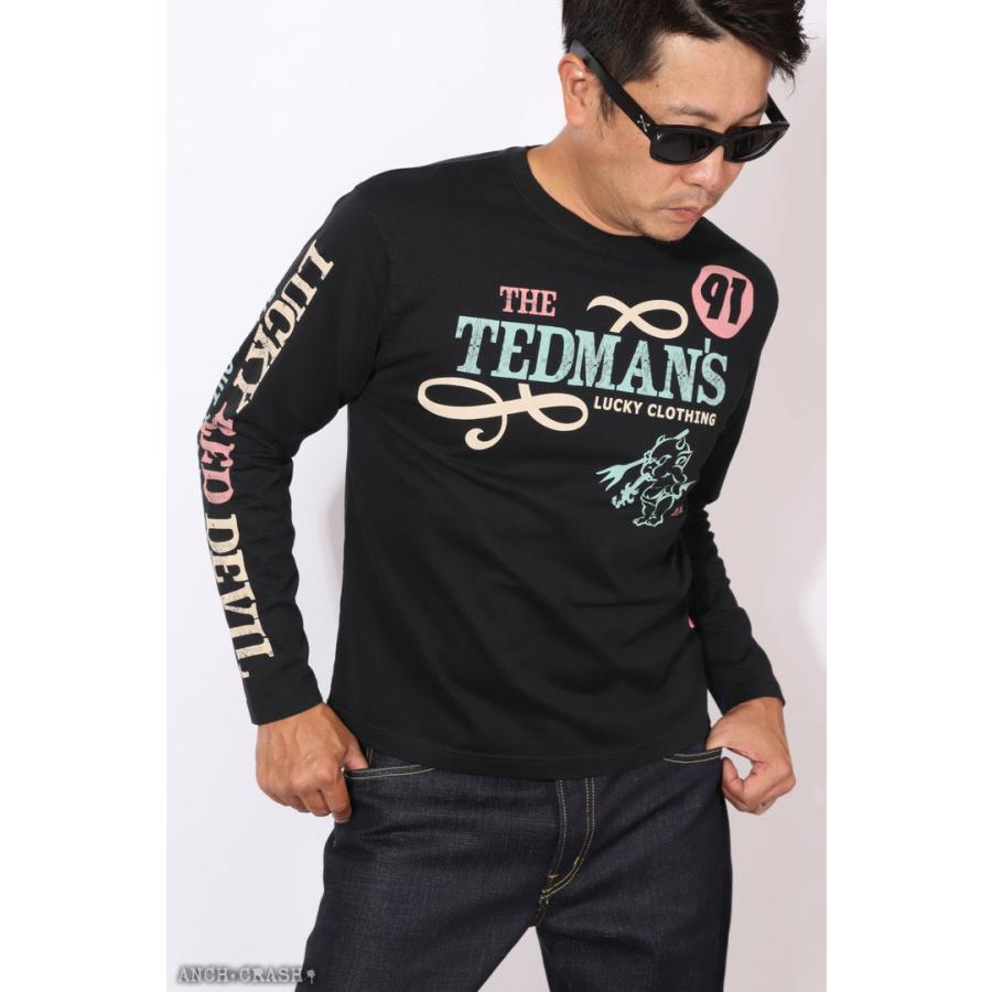 24h限定P最大12倍!5/22pm01:59迄 TEDMAN テッドマン LUCKY RED DEVIL ロンT TDLS-350 エフ商会 長袖Tシャツ｜anch-crash｜18