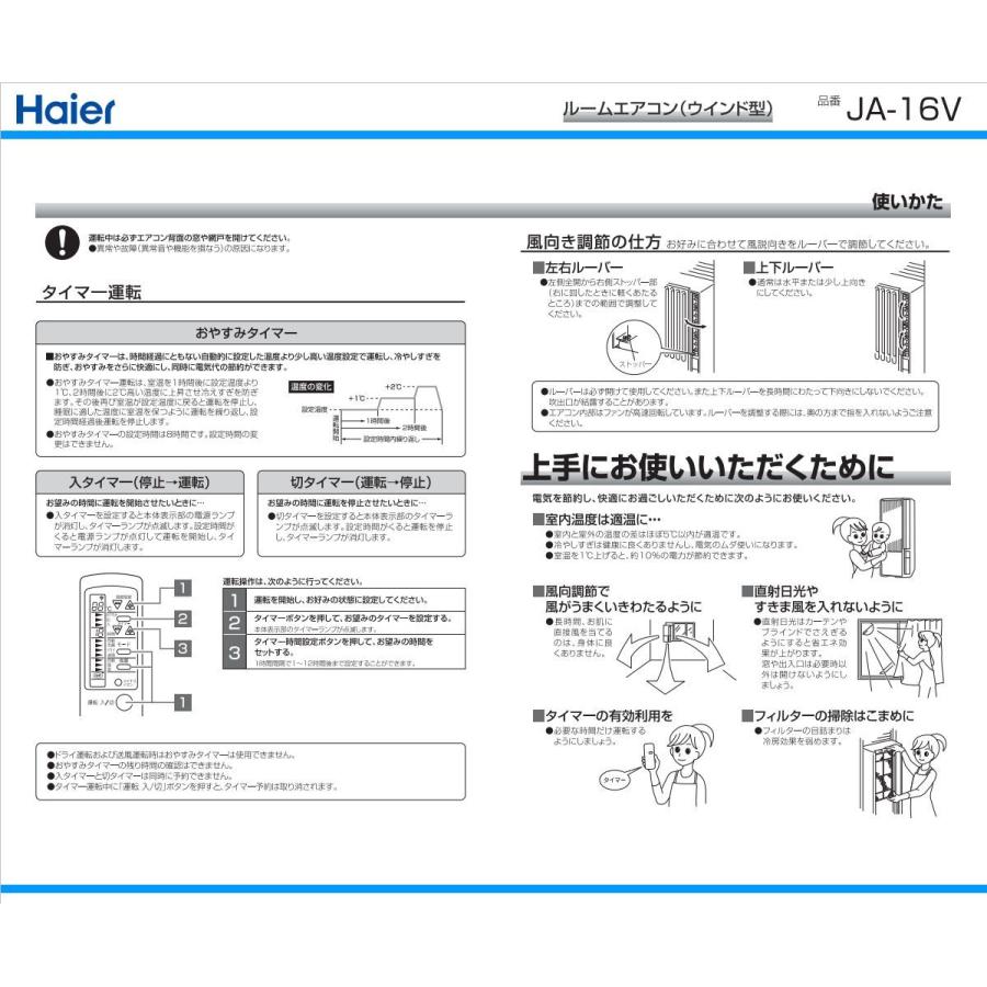 ハイアール 窓用エアコン JA-16V-W 冷房専用ウインドエアコン 4.5〜6畳用 ホワイト Haier