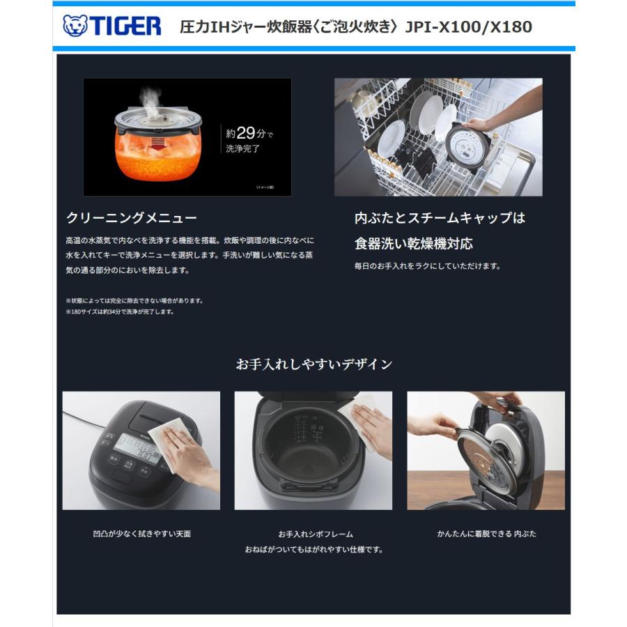 ご泡火炊き タイガー 圧力IHジャー炊飯器 JPI-X100-RX 5.5合炊き ご泡火炊き タイガー 圧力IHジャー炊飯器 JPI-X100-RX 5.5合炊き