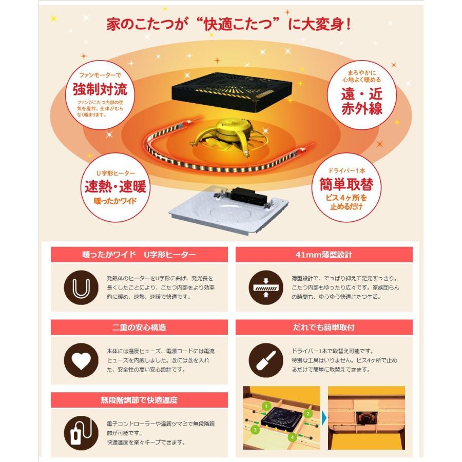 メトロ電気工業 こたつ用取替ヒーター MCU-501E(DKA) オレンジヒート U字形カーボンランプヒーター500W 電子コントローラー コード3m付き MCU-501E-DKA METRO｜anchor｜02