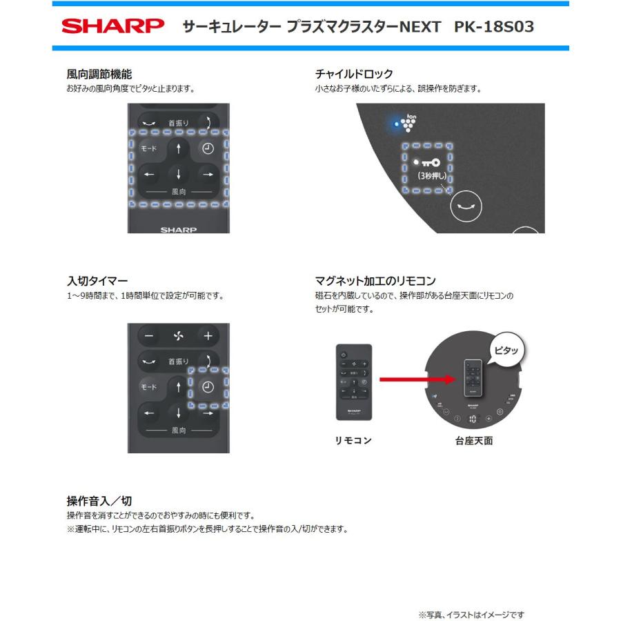 SHARP（シャープ） サーキュレーター PK-18S03-B プラズマクラスター