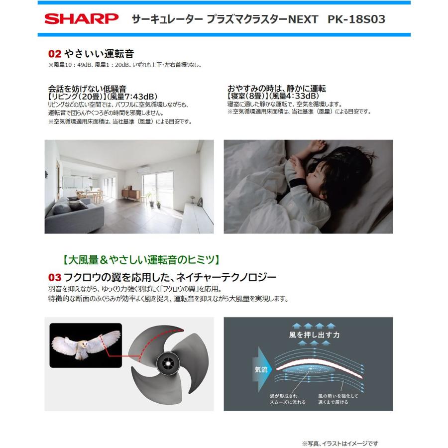 SHARP（シャープ） サーキュレーター PK-18S03-H プラズマクラスター