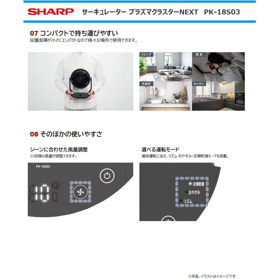 SHARP（シャープ） サーキュレーター PK-18S03-H プラズマクラスター