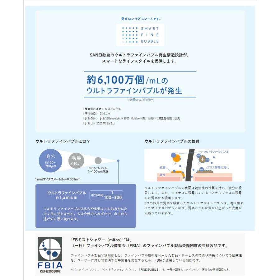 SANEI シャワーヘッド PS3063-81XA-CMP FBミストシャワー mitos ミトス