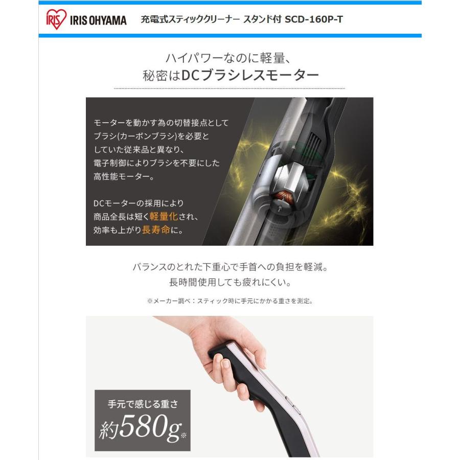 IRIS OHYAMA（アイリスオーヤマ） スティッククリーナー SCD-160P-T