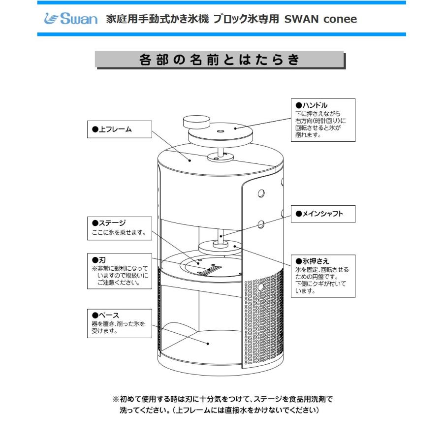 池永鉄工 スワン 家庭用手動氷削器 SWAN conee かき氷機 スワンコニー