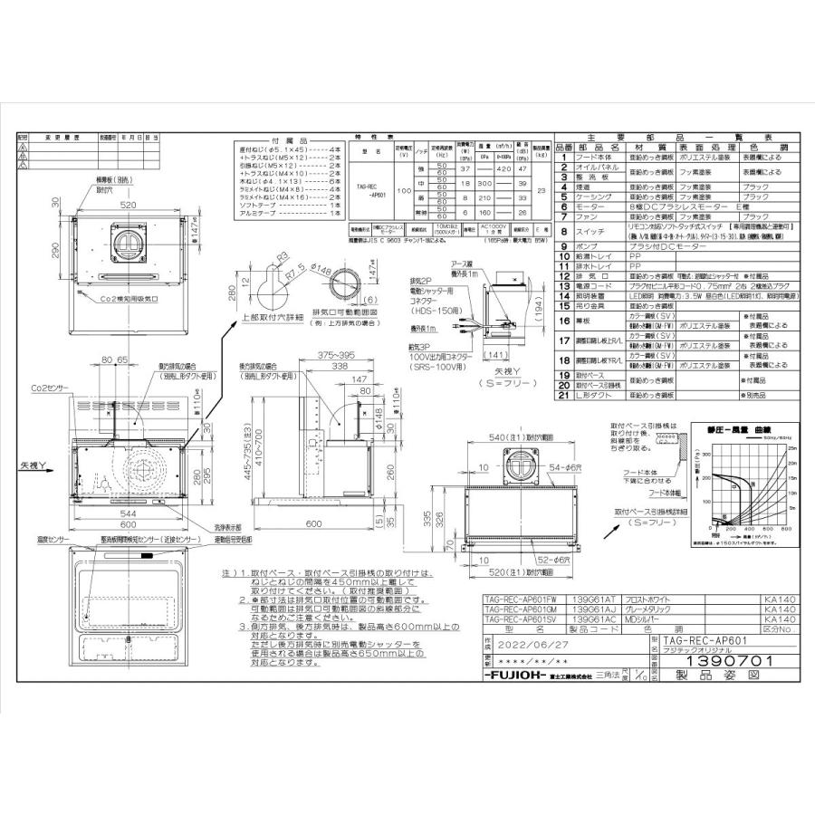 リンナイ レンジフード TAG-REC-AP601FW 自動洗浄 ノンフィルタ リンナイ レンジフード TAG-REC-AP601FW 自動洗浄 ノンフィルタ