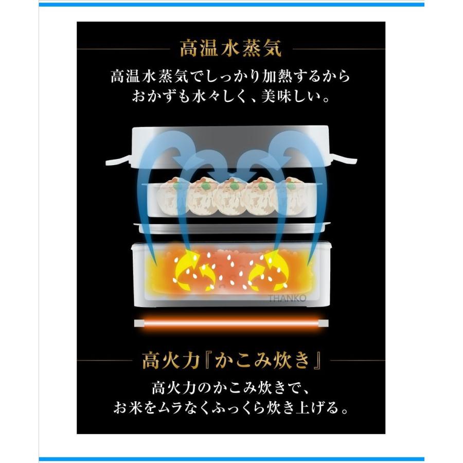 THANKO サンコー 2段式超高速弁当箱炊飯器 TKFCLDRC お米もおかずも