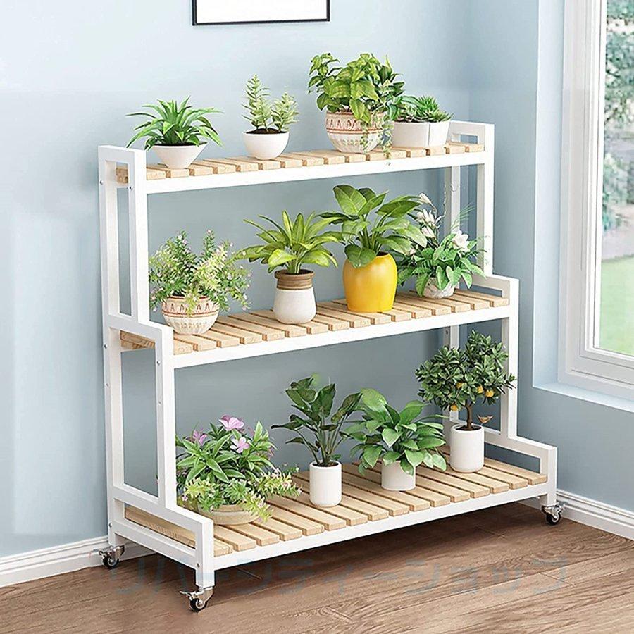 フラワースタンド ベランダ ガーデンラック花台キャスター付き 簡単組み立て 錆びない 耐腐食性 耐湿性 ガーデニング 棚 プランタースタンド 耐荷重 家具、インテリア インテリア雑貨 花瓶、フラワースタンド Z1104719898(9825円)