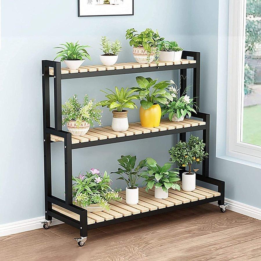 フラワースタンド ベランダ ガーデンラック花台キャスター付き 簡単組み立て 錆びない 耐腐食性 耐湿性 ガーデニング 棚 プランタースタンド 耐荷重 家具、インテリア インテリア雑貨 花瓶、フラワースタンド Z1104719898(9825円)