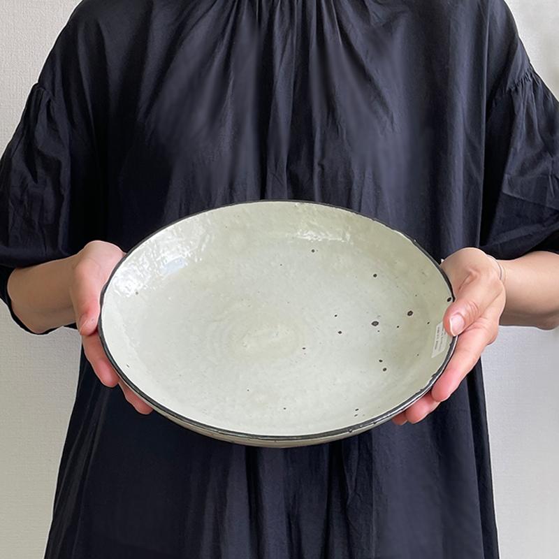 Lサイズ】信楽焼 リム ディーププレート お皿 プレート パスタ皿