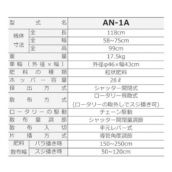 みのる産業 追肥機(ロータリー式ゴム車輪) AN-1Aの画像