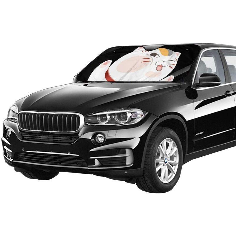 夏目友人帳 ニャンコ先生 車用サンシェード 遮光サンシェード 車用フロントシェード 車用品 高温隔離 四季対応 吸盤式 130 ｘ 70 C 人気満点
