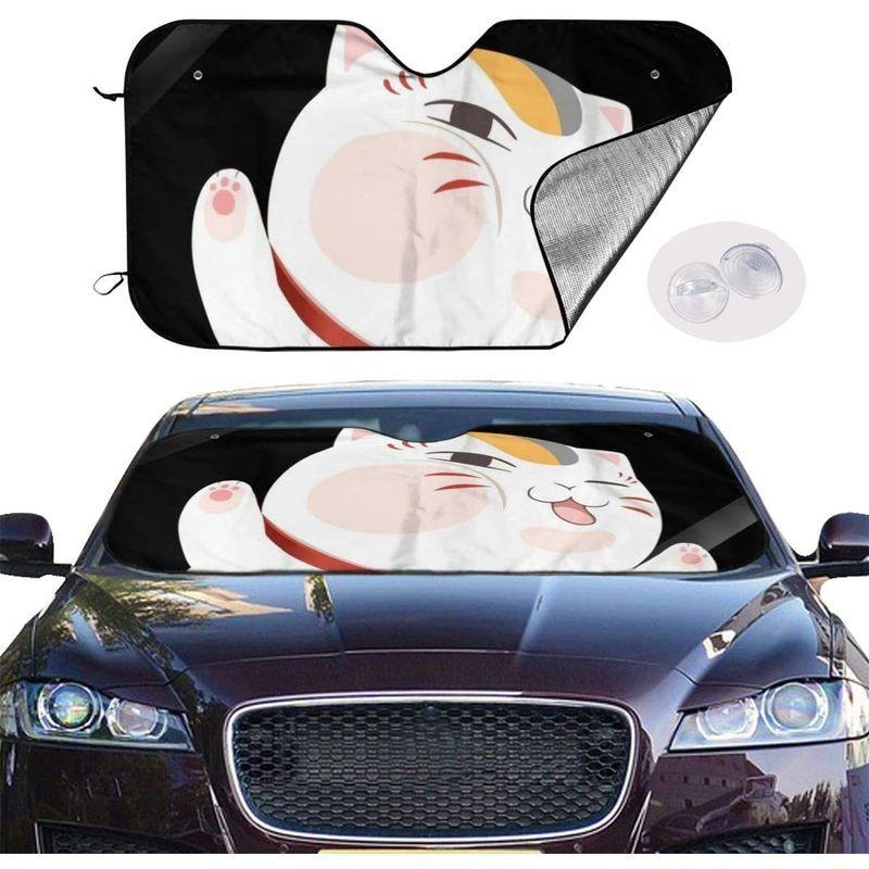 夏目友人帳 ニャンコ先生 車用サンシェード 遮光サンシェード 車用フロントシェード 車用品 高温隔離 四季対応 吸盤式 130 ｘ 70 C 人気満点