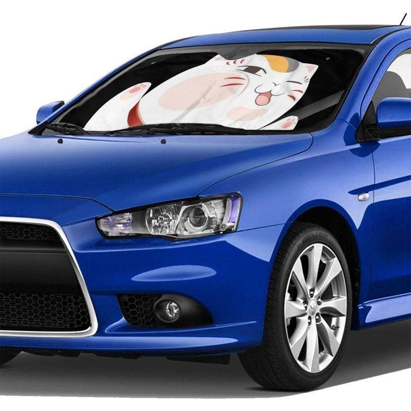 夏目友人帳 ニャンコ先生 車用サンシェード 遮光サンシェード 車用フロントシェード 車用品 高温隔離 四季対応 吸盤式 130 ｘ 70 C 人気満点