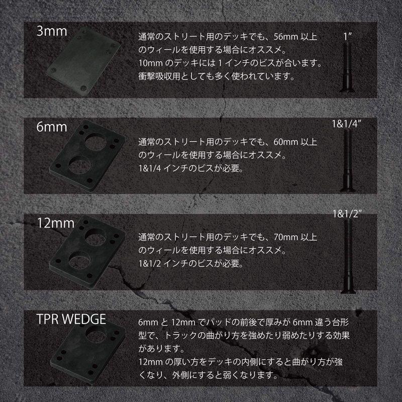 22最新作 スケートボード オーエムジー Omg スケートボード スケボー デッキ トラック用 ライザーパッド 斜め 角度付き ブラック 2枚入り Www Threeriversofs Com