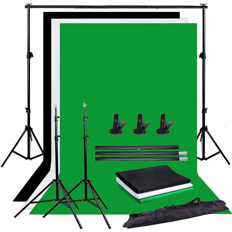 3年保証』 Photo Abeststudio Studio調整可能な背景サポートスタンドキット1.6 6.5ft 3m黒/白/緑背景スクリーン+ x  ミニスタジオ - www.we-job.com