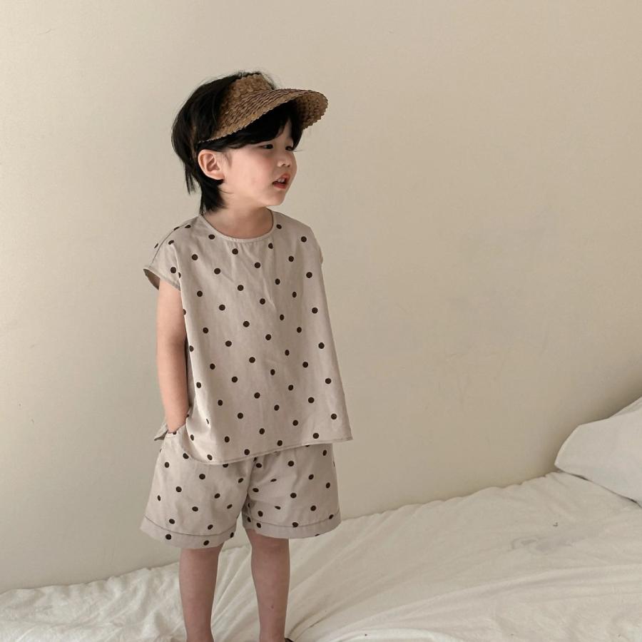 【リンクコーデ】4歳女の子&1歳男の子☆プチバトー ⭐︎水玉模様 半袖ワンピース リンクコーデ】4歳女の子&1歳男の子☆プチバトー ⭐︎水玉模様