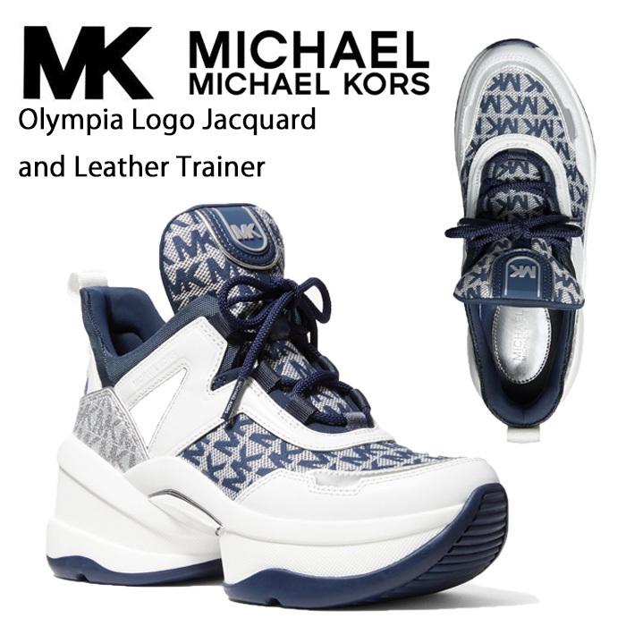 マイケルコース Olympia Logo Jacquard and Leather Trainer オリンピア ロゴ ジャカード スニーカー 厚底 レディース 43S1OLFS2Y US正規品 送料無料 US直輸入(13794円)
