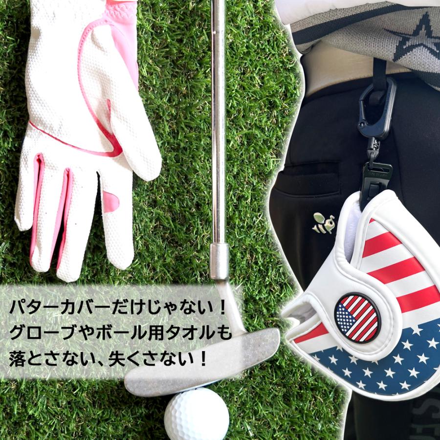 グローブホルダー洗濯バサミ式クリップ回転式樹脂カラビナ付 日本製