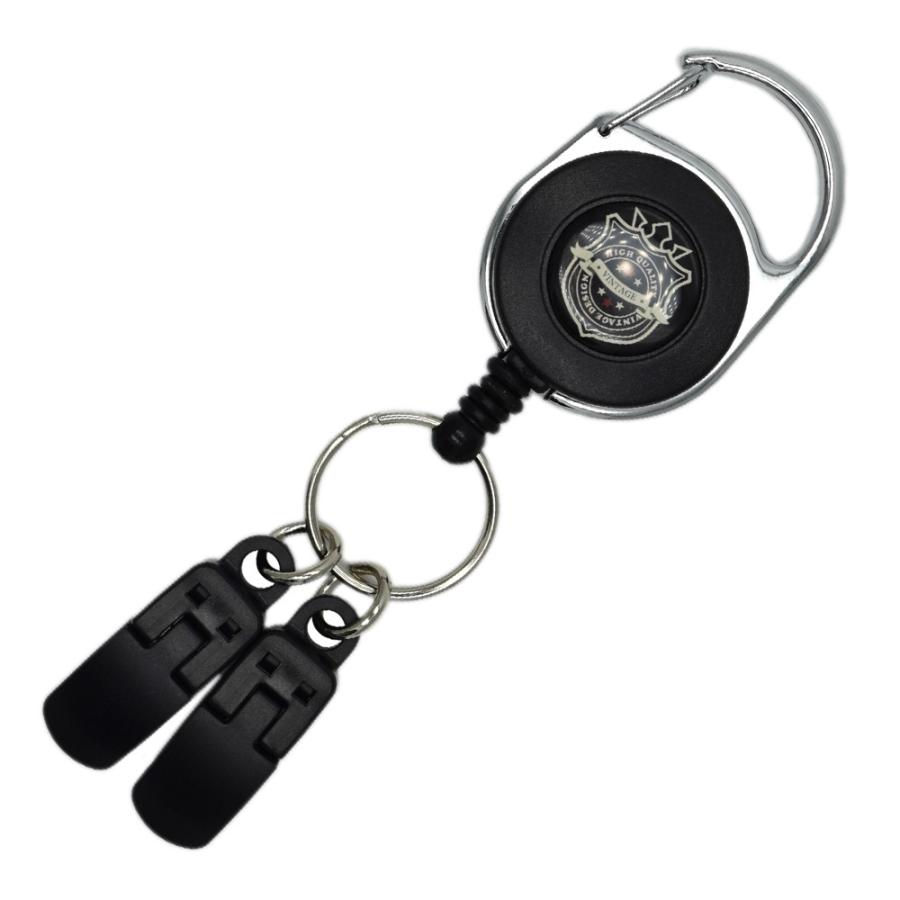 カラビナリールキー付パターカバーホルダー 強力クリップ2個付 : AND M