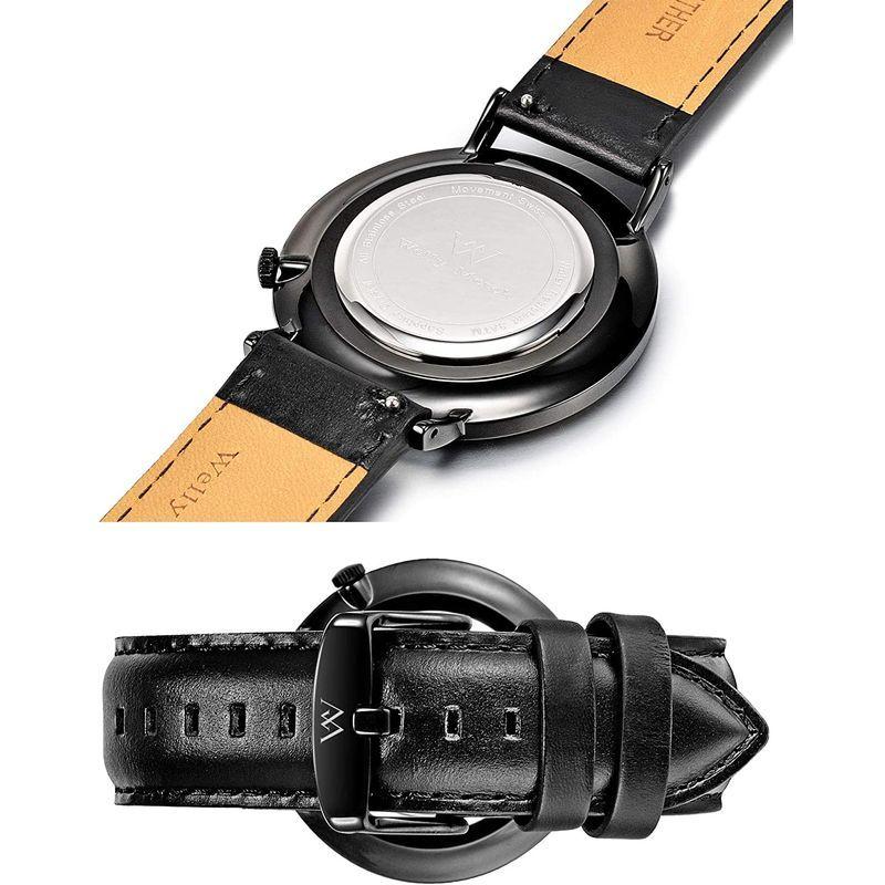 腕時計 メンズ 防水 スイス クォーツ ブラックWelly Merck メンズ 防水 スイス クォーツ ブラックWelly Merck