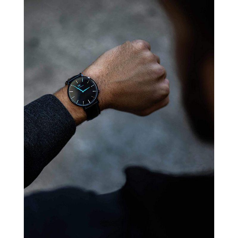 腕時計 メンズ 防水 スイス クォーツ ブラックWelly Merck メンズ 防水 スイス クォーツ ブラックWelly Merck