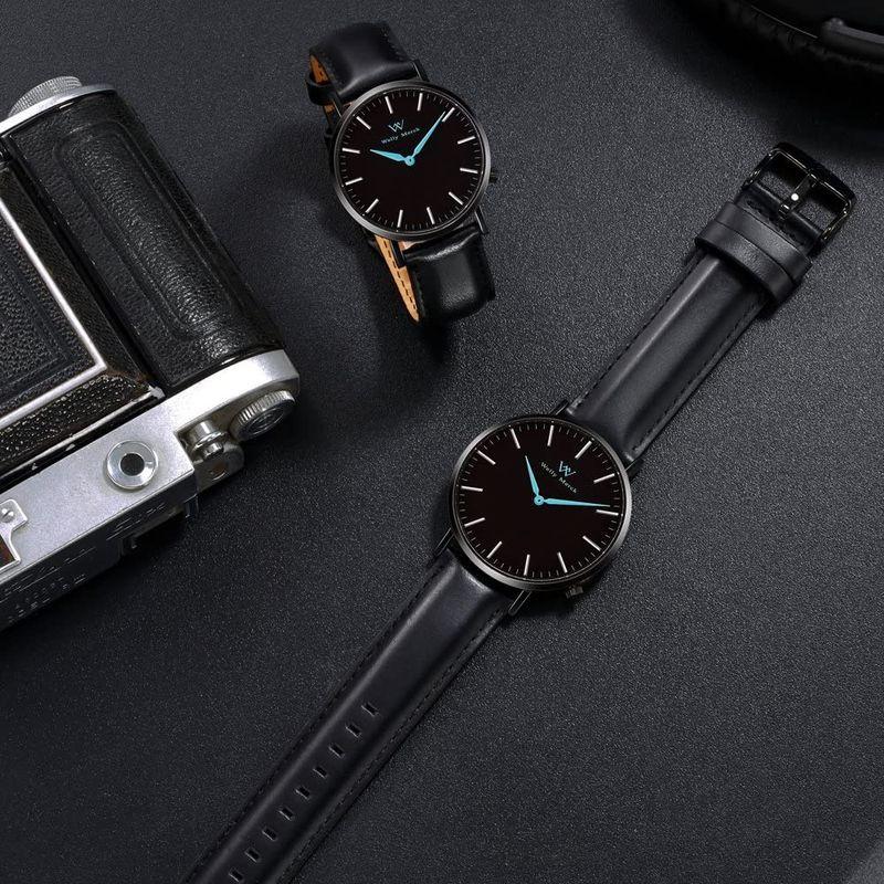 腕時計 メンズ 防水 スイス クォーツ ブラックWelly Merck メンズ 防水 スイス クォーツ ブラックWelly Merck