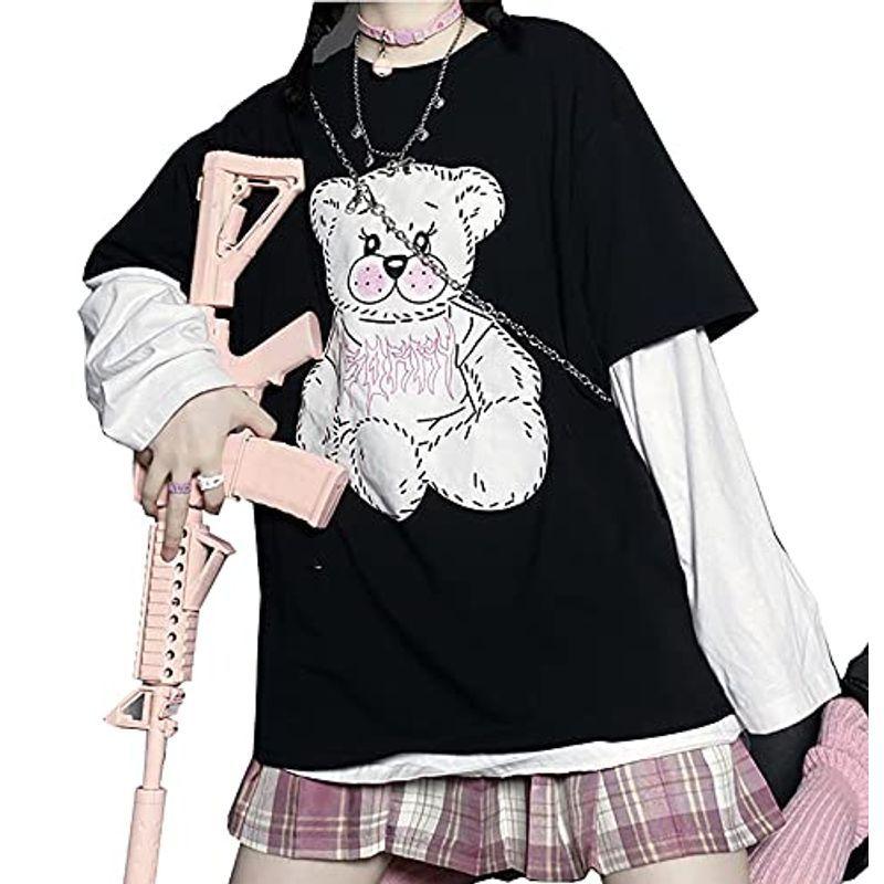 Tシャツ アニメかわいい女の子プリント 長袖 レディースファッション かっこいい 原宿系 病みかわいい おしゃれ ゆるい 春夏 コットン ピ And Peace 通販 Yahoo ショッピング