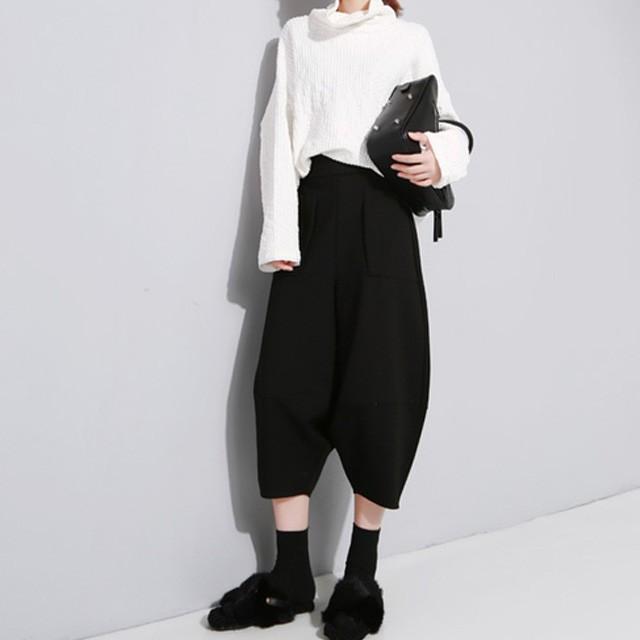 レディース サルエルパンツ 黒 ブラック 7分丈 シンプル ゆったり パンツ 大人カジュアル スポーティー トレンド ウエストゴム Mサイズ Zfaa043 And Sherry 通販 Yahoo ショッピング