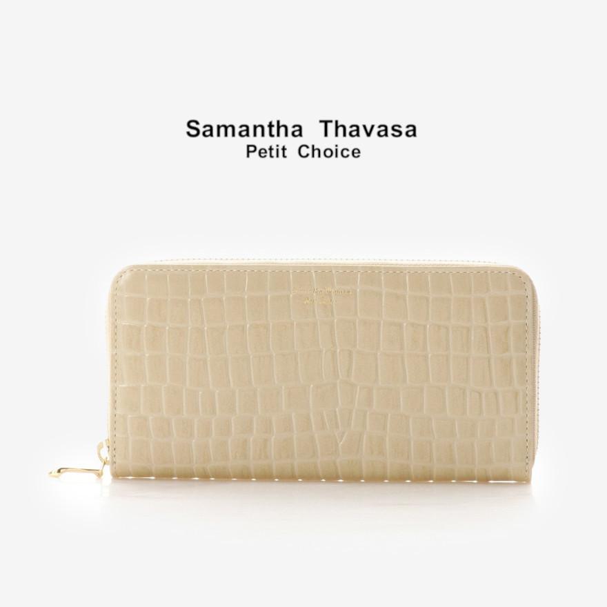レディース Samantha 財布 帽子 ファッション小物 Thavasa Petit Choice Petit クロコ型押しラウンド長財布