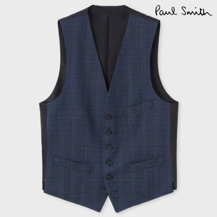 Paul Smith ベスト 男性 おしゃれ おしゃれ メンズ ブランド ファッション ポールスミス グレンチェックウール ベスト