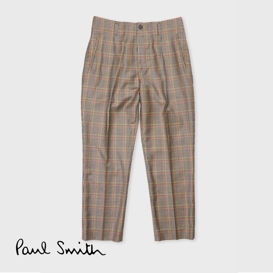 パンツ ポールスミス Paulsmith メンズファッション タータンチェック パンツ ワンタック パンツ ファッション 男性 おしゃれ 908u
