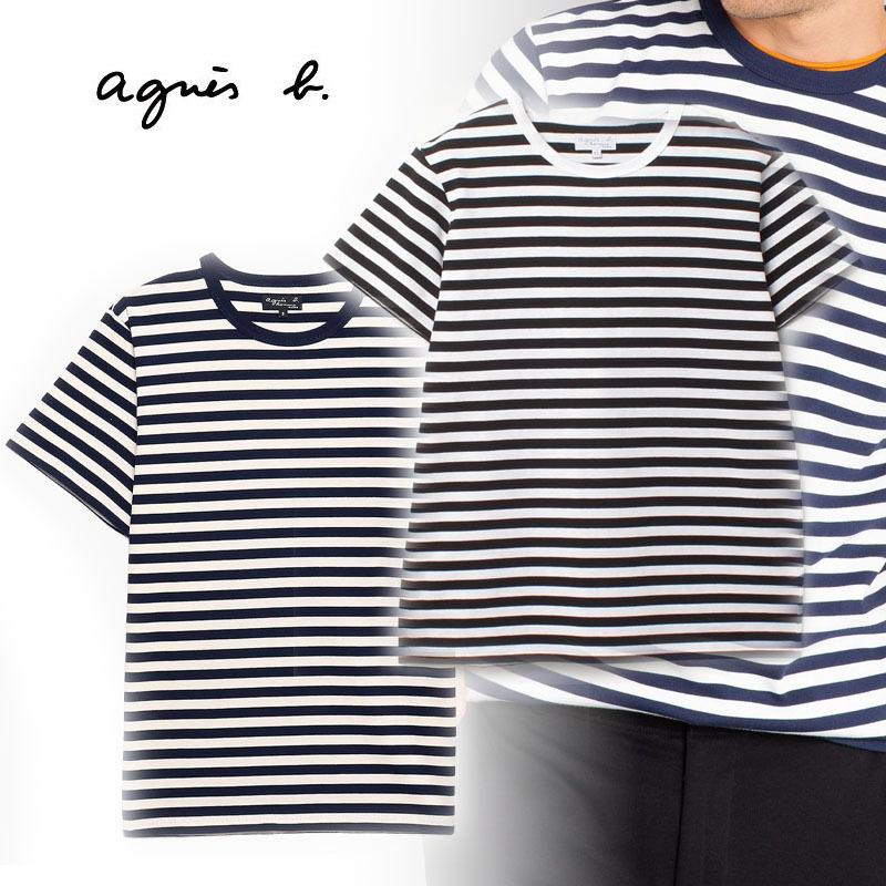 定番 Agnes B Sf64 J008 Ts ボーダーtシャツ メンズ 男性 通勤 半袖 半袖 Size 1