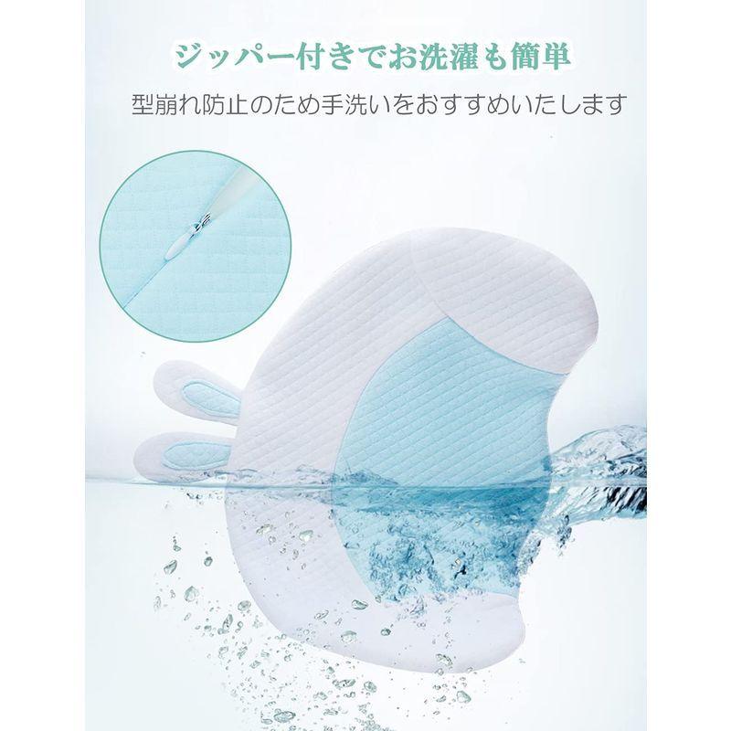 Adetina ベビー枕 新生児 絶壁 向き癖防止枕 赤ちゃん まくら 寝姿を矯正 頭の形をよくする枕 ブルー 予約中