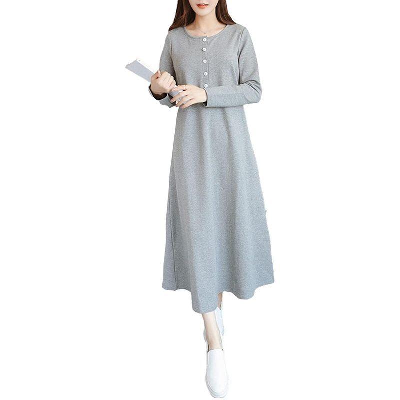 イヴ エヴァン 長袖 ワンピース スウェット スエット 生地 裏起毛 あり なし ゆったり 体型カバー 部屋着 チュニック ワンピ マタニテ 最新情報