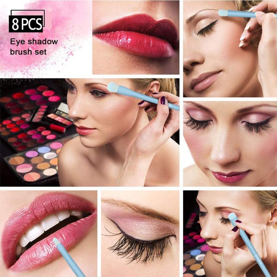 MSQ メイクブラシセット 8本 ブルー 化粧 セット 初心者 メイク 筆