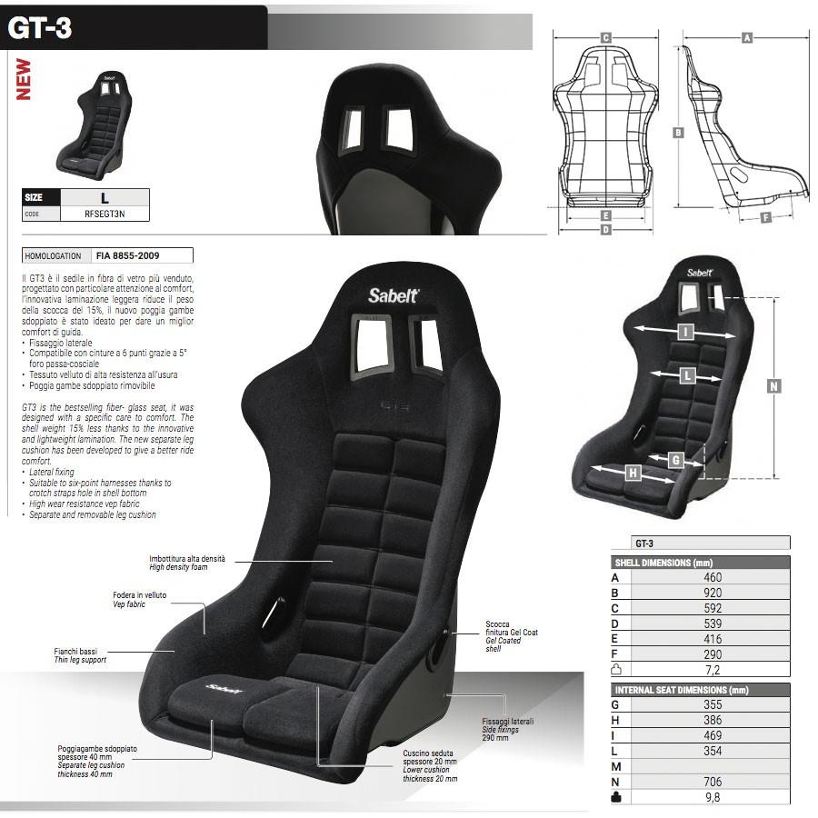 sabelt（サベルト） バケットシート ファイバーモデル GT3
