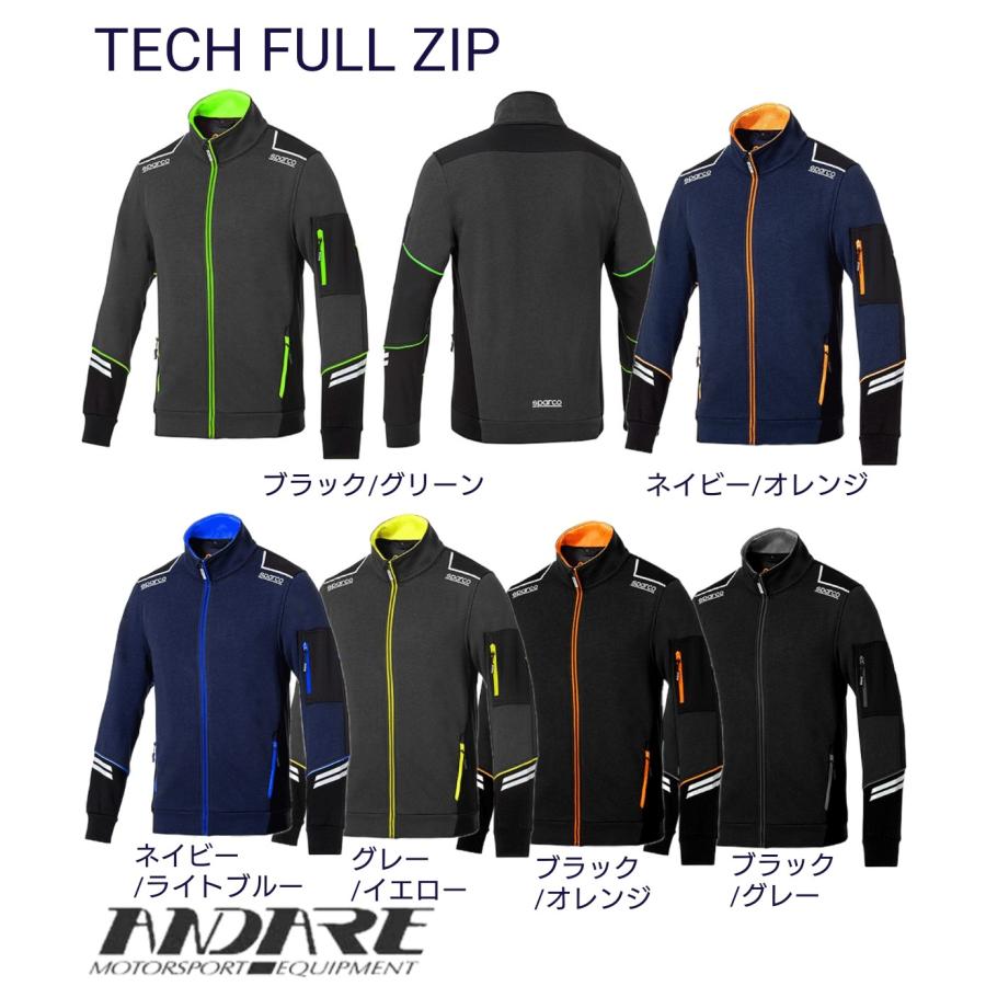 スパルコ フルジップ フードなし TECH FULL ZIP テック フルジップ