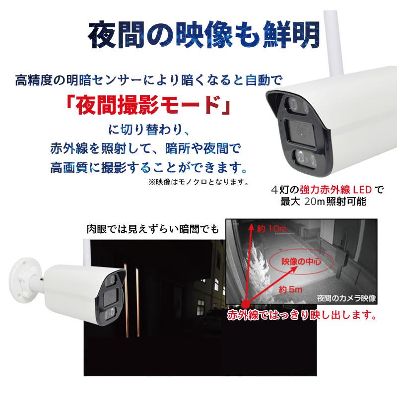 監視カメラ 強化WiFi ワイヤレス 屋外 500万画素 2台セット バレット