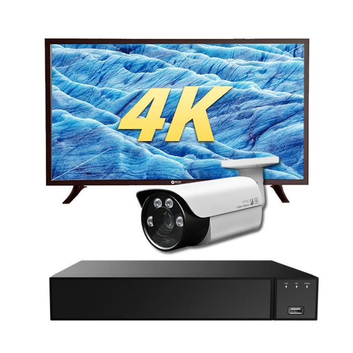 800万画素 防犯カメラ セット カメラ1台 HDD1TB 32インチ 4Kモニター