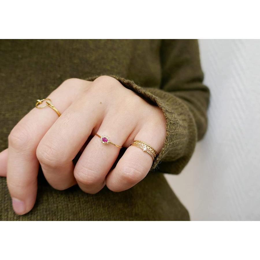 25【新品未使用】 [リトルエンブレム] little emblem K18天然石取り巻きリング LE-AR174 日本サイズ7号 【C9981768288】(34842円)