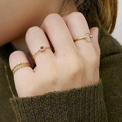 25【新品未使用】 [リトルエンブレム] little emblem K18天然石取り巻きリング LE-AR174 日本サイズ7号 【C9981768288】(34842円)