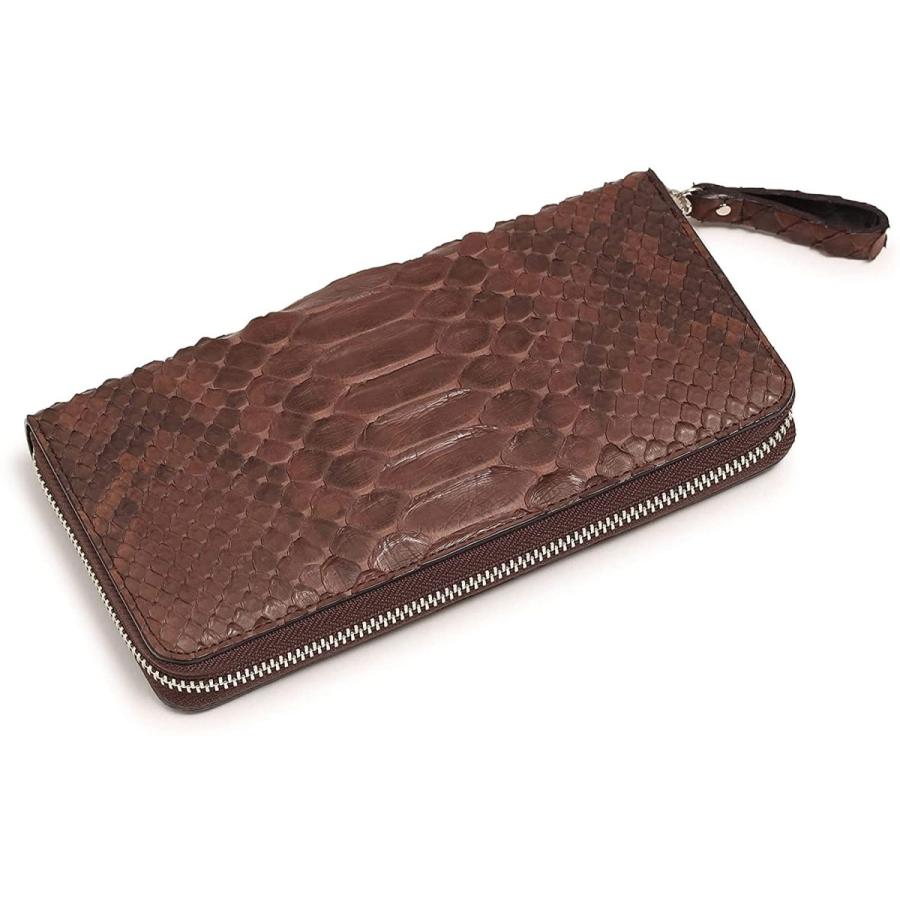 [東京クロコダイル] ヘビ革 ダイヤモンド パイソン 長財布 日本製 ラウンドタイプ ブラウン 蛇革 財布 メンズ レディース 東京クロコダイル ヘビ革 ダイヤモンド パイソン 長財布 日本製 ラウンドタイプ ブラウン 蛇革 財布 メンズ レディース