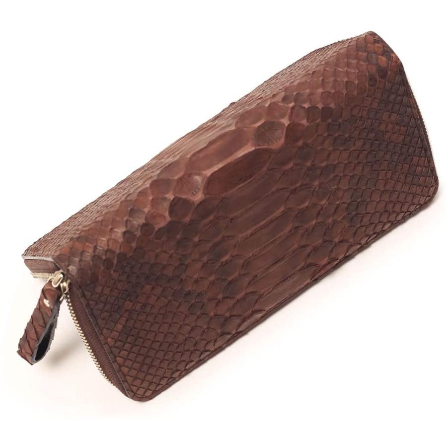 [東京クロコダイル] ヘビ革 ダイヤモンド パイソン 長財布 日本製 ラウンドタイプ ブラウン 蛇革 財布 メンズ レディース 東京クロコダイル ヘビ革 ダイヤモンド パイソン 長財布 日本製 ラウンドタイプ ブラウン 蛇革 財布 メンズ レディース
