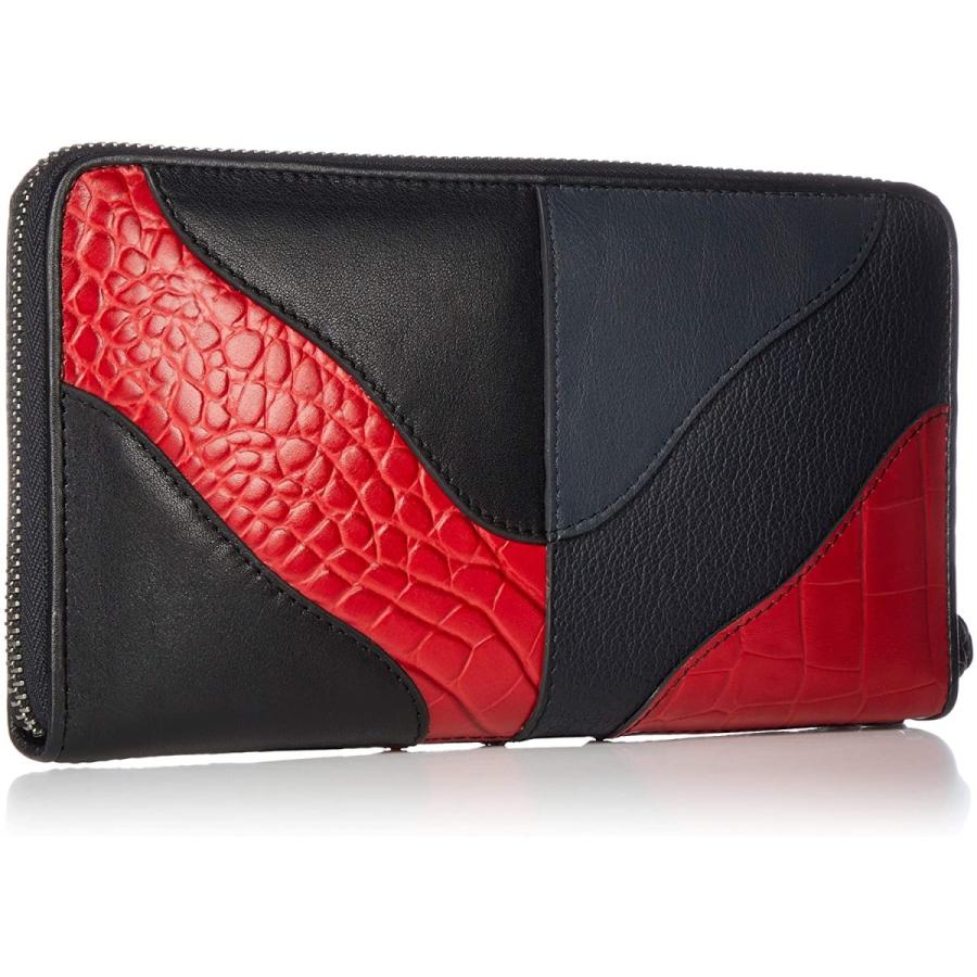 [ALZUNI] 札入れ FRF財布(Sファスナー、パッチワーク) アカクロコンビ ALZUNI 札入れ FRF財布 Sファスナー パッチワーク アカクロコンビ